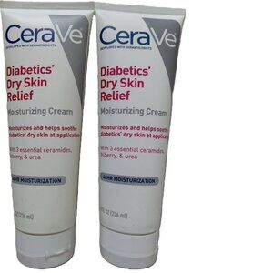 CeraVe Diabetics Dry Skin Relief 48 Hr Moisturizing Cream 8oz 2PK